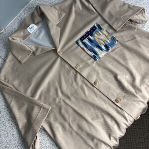 NWOT PAMERA Mens K Cream Cycling Shirt Larg Bike Pockets Tan Velo Cycle Bike Top